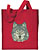 Arctic Wolf High Definition Portrait #3 Embroidered Tote Bag #1 - Red