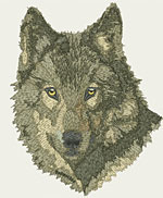Timber Wolf Portrait - Vodmochka Embroidery Design Picture - Click to Enlarge