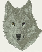 Grey Wolf Portrait - Vodmochka Embroidery Design Picture - Click to Enlarge