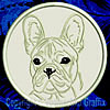 French Bulldog Portrait #1C - 4" Medium Embroidery Patch