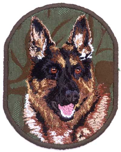 German Shepherd HD Portrait #1 - 4" Embroidery Patch - Click Image to Close