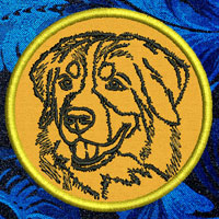 Bernese Mountain Dog Portrait Embroidery Patch - Click for More Information