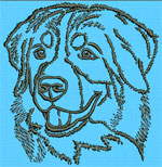 Bernese Mountain Dog Portrait - Vodmochka Embroidery Design Picture - Click to Enlarge