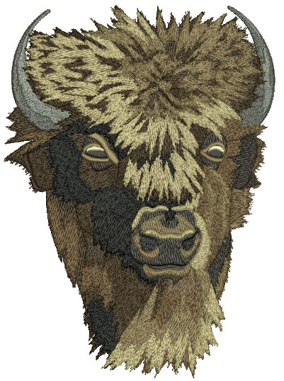 Bison - American Buffalo High Definition Portrait #1 Embroidery Design - © 2009 Vodmochka Graffix - High Definition Collection - Click to Close