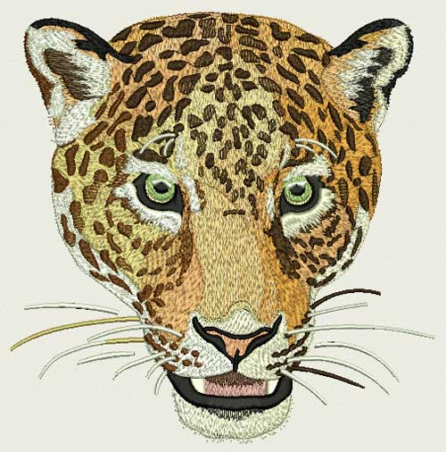 Jaguar - Leopard High Definition Portrait #1 Embroidery Design - Vodmochka  Graffix HD Collection